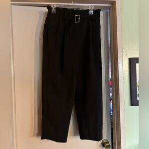 DKNY Women's Belted -Waist High-Rise Wide Leg Pants